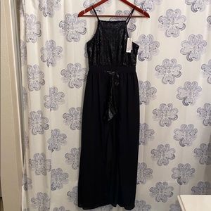 Francesca’s Sequin Romper w/ Skirt Overlay